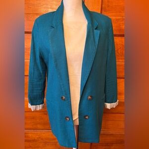 Jules & Leopold Teal Double-Breasted Women's Blazer